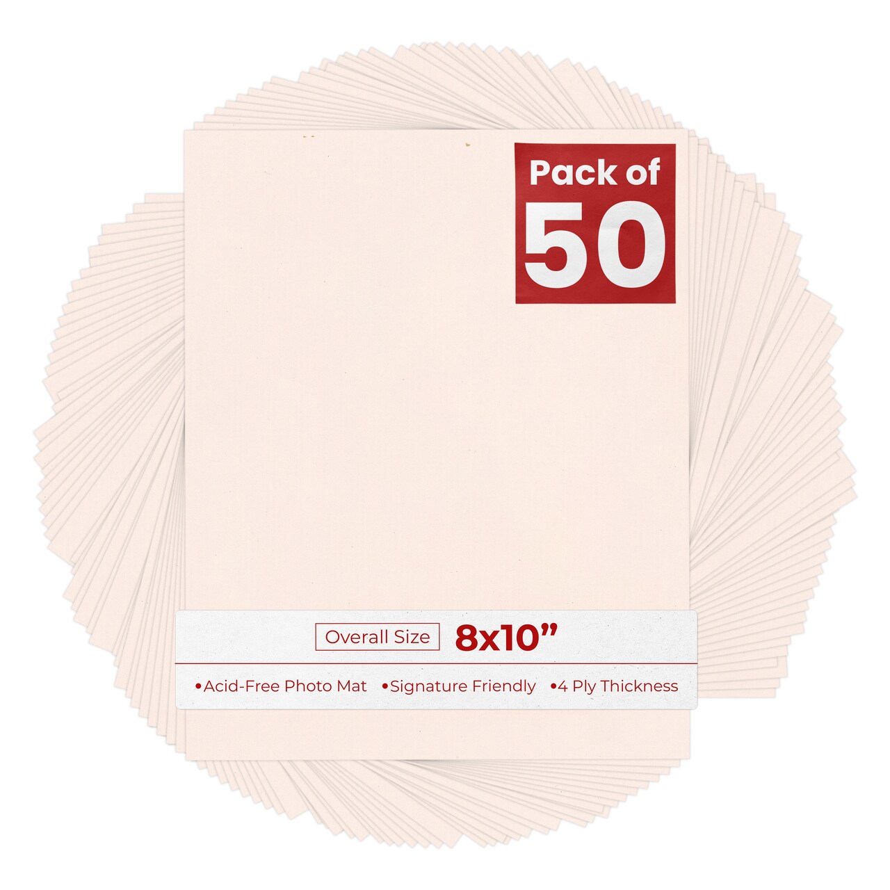 Oyster Bay Beige 8x10 Uncut Mat Board - Blank Sheets, No Opening
